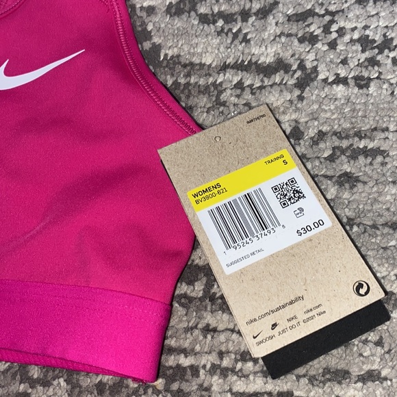NWT HOT PINK NIKE SWOOSH BRA - Picture 3 of 6
